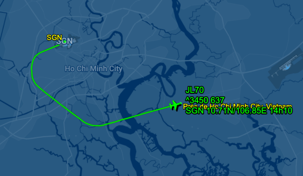 Hành trình chuyến bay JL70 Japan Airlines