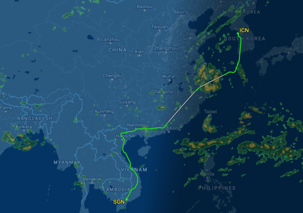 Đường bay của chuyến bay KE470