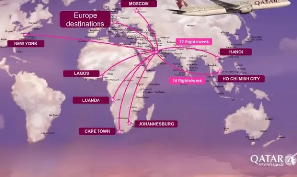 Qatar Airways phát triển mạng lưới đến hơn 150 điểm đến trên toàn cầu